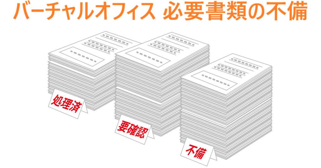 イラスト…バーチャルオフィス審査時に必要書類の不備があると審査に通らない